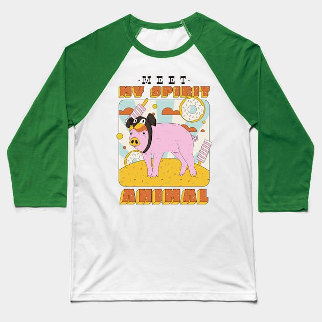 Pigs Are My Spirit Animal Baseball T-Shirt by Kelleh Co. 